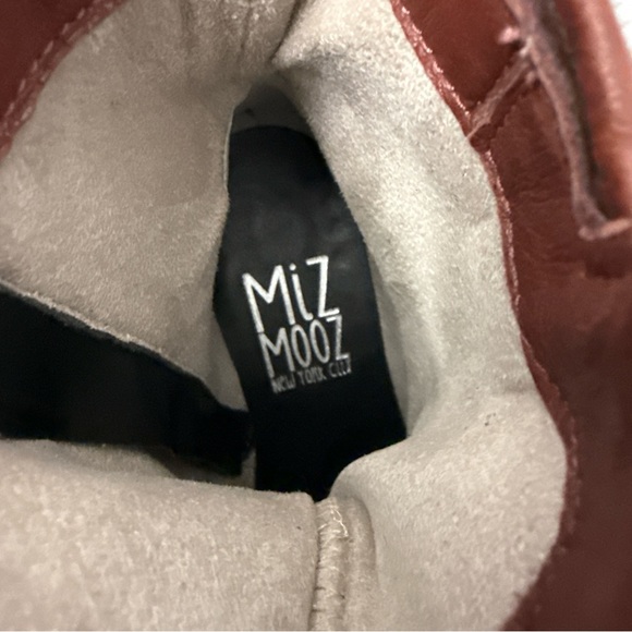 Miz Mooz Leather Ankle Boots Triple Strap Merlot Red - Picture 8 of 12